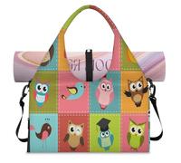 Bolsa deportiva con diseño de búho de dibujos animados para mujeres y hombres, lindo búho, pájaro, fin de semana, bolsa de noche con compartimento para zapatos, bolsa de hombro para yoga, gimnasio,