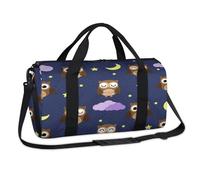 Bolsa deportiva con diseño de búhos, luna, estrellas, nube, búhos, lindo fin de semana, bolsa de viaje, gimnasio, bolsa de lona para niños, niñas, niños, mujeres y hombres