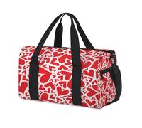 Bolsa deportiva con diseño de corazón rojo para fin de semana, bolsa de viaje, gimnasio, bolsa de lona para niños, niñas, niños, mujeres y hombres