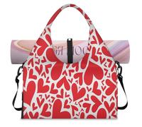 Bolsa deportiva con diseño de corazón rojo para mujeres y hombres, bolsa de fin de semana con compartimento para zapatos, bolsa de hombro para yoga, gimnasio, viajes, color, L, Organizador de bolsas