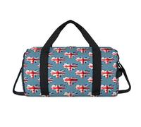 Bolsa deportiva con diseño de corazones con bandera del Reino Unido con compartimento para zapatos, bolsa de fin de semana, viajes, gimnasio, organizador de equipaje para mujeres, hombres, niños y