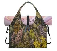 Bolsa deportiva con diseño de estrella de mar y océano coral con compartimento para zapatos, bolsa de fin de semana, bolsa de equipaje para gimnasio, yoga, viajes, color, L, Bolsa de viaje