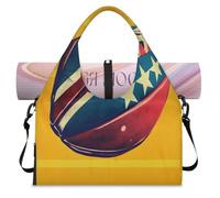 Bolsa deportiva con diseño de fútbol americano con compartimento para zapatos, bolsa de fin de semana, bolsa de equipaje para gimnasio, yoga, viajes, color, L, Bolsa de viaje