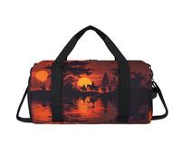 Bolsa deportiva con diseño de jinetes chinos con compartimento para zapatos, bolsa de fin de semana, bolsa de viaje para el gimnasio, organizador de equipaje para mujeres, hombres, niños y niñas