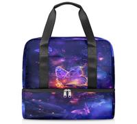 Bolsa deportiva con diseño de mariposa brillante de fuego para mujeres, hombres, niños y niñas, 21 L, bolsa de fin de semana, bolsa de mano separada para viajes, gimnasio, yoga, color, Big,