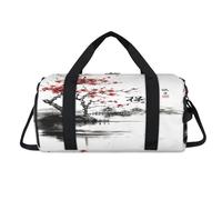 Bolsa deportiva con diseño de pintura japonesa con compartimento para zapatos, bolsa de fin de semana, viajes, gimnasio, organizador de equipaje para mujeres, hombres, niños y niñas