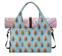 Bolsa deportiva con diseño de salmón y sushi con compartimento para zapatos, fin de semana, bolsa de equipaje para gimnasio, yoga, viajes, color, L, Bolsa de viaje