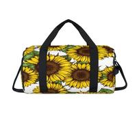 Bolsa deportiva con diseño floral de girasol con compartimento para zapatos, estampado de girasoles, bolsas de fin de semana, viajes, gimnasio, organizador de equipaje para mujeres, hombres, niños y