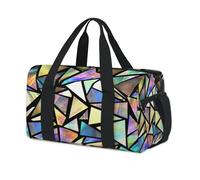 Bolsa deportiva con diseño geométrico de arcoíris, triángulo geométrico, bolsa de fin de semana, bolsa de viaje casual, para viajes, gimnasio, para niños, niñas, niños, mujeres y hombres