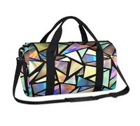 Bolsa deportiva con diseño geométrico de arcoíris, triángulo geométrico, para fin de semana, bolsa de noche, casual, para viajes, gimnasio, equipaje, para niños, niñas, niños, mujeres y hombres