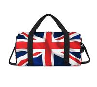 Bolsa deportiva con estampado abstracto de la bandera del Reino Unido con compartimento para zapatos, bolsas de fin de semana, viajes, gimnasio, organizador de equipaje para mujeres, hombres, niños y