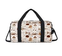 Bolsa deportiva con estampado artístico de granos de café con compartimento para zapatos, diseño de café, bolsas de fin de semana, viajes, gimnasio, organizador de equipaje para mujeres, hombres