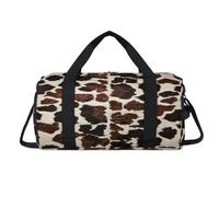 Bolsa deportiva con estampado de animales de vaca con compartimento para zapatos, bolsas de fin de semana, viajes, gimnasio, organizador de equipaje, para mujeres, hombres, niños y niñas