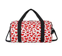Bolsa deportiva con estampado de corazón rojo con compartimento para zapatos, bolsa de fin de semana, viajes, gimnasio, organizador de equipaje, para mujeres, hombres, niños y niñas