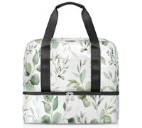 Bolsa deportiva con estampado de hojas de eucalipto para mujeres, hombres, niños y niñas, 21 L, para fin de semana, para viajes, gimnasio, yoga, color, Big, Organizador de bolsas