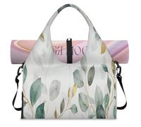 Bolsa deportiva con estampado de hojas de eucalipto para mujeres y hombres, bolsa de fin de semana con compartimento para zapatos, bolsa de hombro para yoga, gimnasio, viajes, color, L, Organizador de
