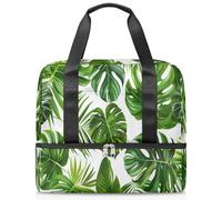 Bolsa deportiva con hojas tropicales para mujeres, hombres, niños y niñas, 21 L, para fin de semana, para viajes, gimnasio, yoga, color, Big, Organizador de bolsas