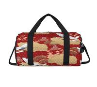 Bolsa deportiva con patrón de kimono japonés con compartimento para zapatos, grullas japonesas, bolsas de fin de semana, viajes, gimnasio, organizador de equipaje para mujeres, hombres, niños y niñas