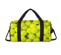 Bolsa deportiva con patrón de pelota de tenis con compartimento para zapatos, bolsas de fin de semana, viajes, gimnasio, organizador de equipaje para mujeres, hombres, niños y niñas