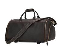 Bolsa Deportiva con Ruedas Bolsa de Equipaje for Trajes, Bolsa con Ruedas for Viajar, Bolso Mano for Hombre, Negocios for Fin Semana, Viaje(Dark Brown)