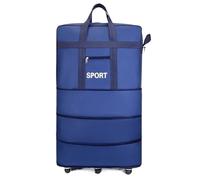 Bolsa Deportiva con Ruedas Bolsa de Equipaje Mano Plegable Oxford Gran Capacidad con Ruedas universales for facturado avión, Bolsa Viaje(Blue 95X48X28)