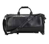 Bolsa Deportiva con Ruedas Maleta de Piel Caballo con Ruedas for Hombre, Bolso Viaje Negocios, Bolsillo for Zapatos, Funda for Ropa, Trajes, Equipaje, Bolsas Lona(Black)