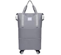 Bolsa Deportiva con Ruedas Práctica Bolsa de Equipaje con Ruedas, expandible y Plegable, separación Ropa Seca húmeda, Resistente al Agua, Viaje(Gray)