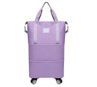 Bolsa Deportiva con Ruedas Práctica Bolsa de Equipaje con Ruedas, expandible y Plegable, separación Ropa Seca húmeda, Resistente al Agua, Viaje(Purple)