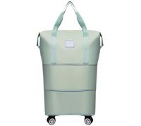 Bolsa Deportiva con Ruedas Práctica Bolsa de Equipaje con Ruedas, expandible y Plegable, separación Ropa Seca húmeda, Resistente al Agua, Viaje(Green)