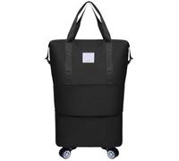 Bolsa Deportiva con Ruedas Práctica Bolsa de Equipaje con Ruedas, expandible y Plegable, separación Ropa Seca húmeda, Resistente al Agua, Viaje(Black)