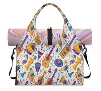 Bolsa deportiva con temática de música mexicana con compartimento para zapatos, bolsa de fin de semana, bolsa de equipaje para gimnasio, yoga, viajes, color, L, Bolsa de viaje