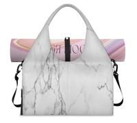 Bolsa deportiva con textura de mármol blanco para mujeres y hombres, bolsa de viaje de fin de semana con compartimento para zapatos, bolsa de equipaje para yoga, gimnasio, viajes, color, L,