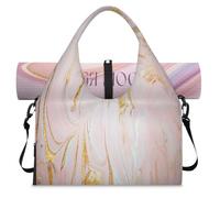 Bolsa deportiva con textura de mármol rosa para mujeres y hombres, bolsa de viaje de fin de semana con compartimento para zapatos, bolsa de hombro para yoga, gimnasio, viajes, color, L, Organizador de