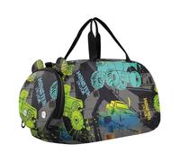 Bolsa deportiva de baile para niñas y niños, lindo amor abstracto monstruo camión, bolsa de gimnasio para el día de San Valentín, bolsa de viaje con nombre, bolsas de fin de semana durante la noche