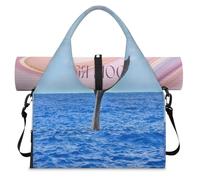 Bolsa deportiva de cola de ballena para mujeres y hombres, bolsa de viaje de fin de semana con compartimento para zapatos, bolsa de hombro para yoga, gimnasio, viajes, color, L, Organizador de bolsas