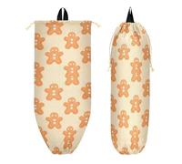 Bolsa deportiva de cuerda con bolsillos con cremallera, bolsa deportiva para mujer, playa, piscina, yoga, dibujos animados, Navidad, pan de jengibre para hombres