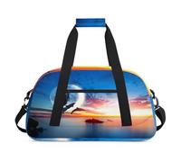 Bolsa deportiva de delfines para mujeres y hombres, delfines y puesta de sol, 24 L, bolsa de fin de semana, bolsa de viaje, gimnasio, para niños y niñas, color, 24 L, Organizador de bolsas