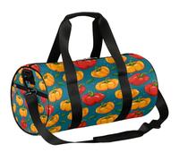 Bolsa deportiva de deporte con chile amarillo y rojo, bolsa de lona para entrenamiento, ligera, para fin de semana, viajes, para hombres y mujeres (pimiento dulce), Chili rojo amarillo, 17.6(L) x 9(W)