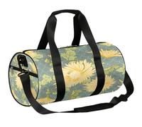 Bolsa deportiva de deporte con crisantemo amarillo, bolsa de lona ligera para el hombro, bolsa de viaje para hombres y mujeres (flor), Amarillo (Yellow Chrysanthemum), 17.6(L) x 9(W) x 9(H) inch