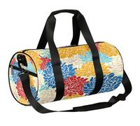 Bolsa deportiva de deporte de crisantemo, bolsa de lona ligera para el hombro, bolsa de viaje para hombres y mujeres (flores coloridas), chrysanthemum, 17.6(L) x 9(W) x 9(H) inch