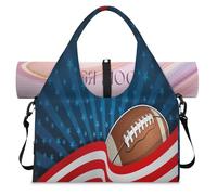 Bolsa deportiva de fútbol americano para mujeres y hombres, bolsa de fin de semana con compartimento para zapatos, bolsa de hombro para yoga, gimnasio, viajes, color, L, Organizador de bolsas