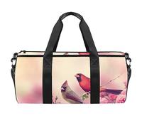 Bolsa deportiva de gimnasio con diseño de Cardenales del Norte y flores, bolsa de viaje para mujeres y hombres, multicolor, 17.7x9x9 inch