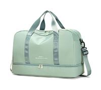 Bolsa deportiva de gimnasio para mujeres y hombres, bolsa de viaje de fin de semana con compartimento para zapatos, bolsillo húmedo, bolsa de hombro para mujer, Green, Mass Beauty
