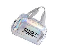Bolsa deportiva de gran capacidad para fitness, viajes, fin de semana, bolsa de mano para vacaciones, gimnasio, fitness, con separación en seco y húmedo, Silver, Mass Beauty