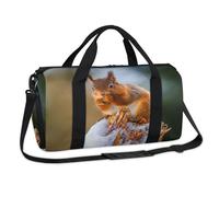 Bolsa deportiva de invierno con diseño de ardilla divertida para fin de semana, bolsa de viaje casual, bolsa de viaje para el gimnasio, bolsa de lona para niños, niñas, niños, mujeres y hombres