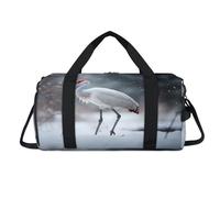 Bolsa deportiva de invierno con diseño de grullas de animales con compartimento para zapatos, bolsas de fin de semana, viajes, gimnasio, organizador de equipaje para mujeres, hombres, niños y niñas