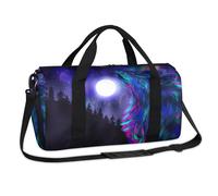Bolsa deportiva de lobo colorido para fin de semana, bolsa de viaje casual, bolsa de viaje, gimnasio, equipaje, bolsa de lona para niños, niñas, niños, mujeres y hombres