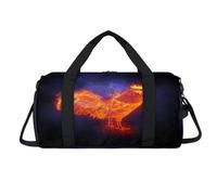 Bolsa deportiva de lona con compartimento para zapatos, diseño de gallo rojo, para fin de semana, viajes, gimnasio, organizador de equipaje, para mujeres, hombres, niños y niñas