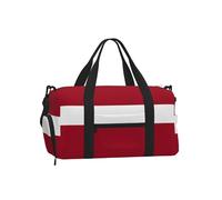 Bolsa deportiva de lona con compartimento para zapatos, ligera, para gimnasio, fin de semana para hombres y mujeres, bolsa de viaje impermeable con bolsillo para mojado, diseño de bandera de Letonia