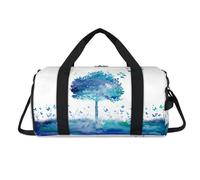 Bolsa deportiva de lona con diseño de árbol y mariposas en acuarela con compartimento para zapatos, bolsa de fin de semana, viajes, gimnasio, organizador de equipaje para mujeres, hombres, niños y